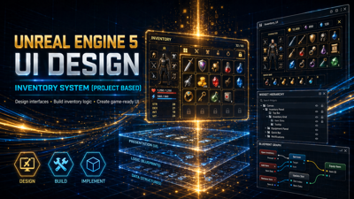 تصميم واجهة المستخدم وبناء نظام الحقيبة بـ Unreal Engine 5
